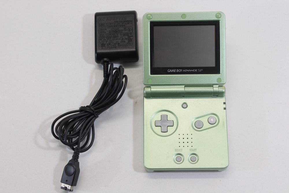 Nintendo Gameboy Advance SP Green & Charger WORKING NEW BATTERY GBA (B) Retro Games Japan