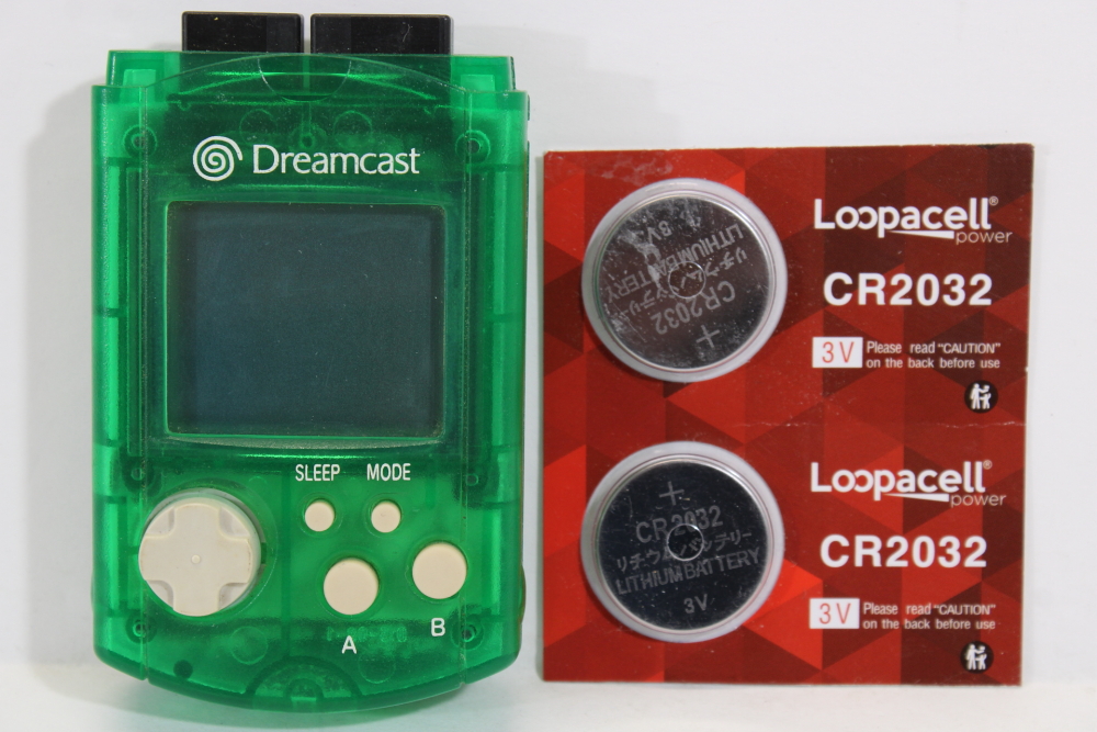 Official SEGA Dreamcast Visual Memory Unit Clear Green W/ New Battery VMU  HKT-7000 VMU (B)