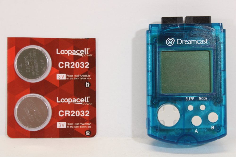 Official SEGA Dreamcast Visual Memory Unit Clear Blue W/ New Battery VMU  HKT-7000 VMU (B)