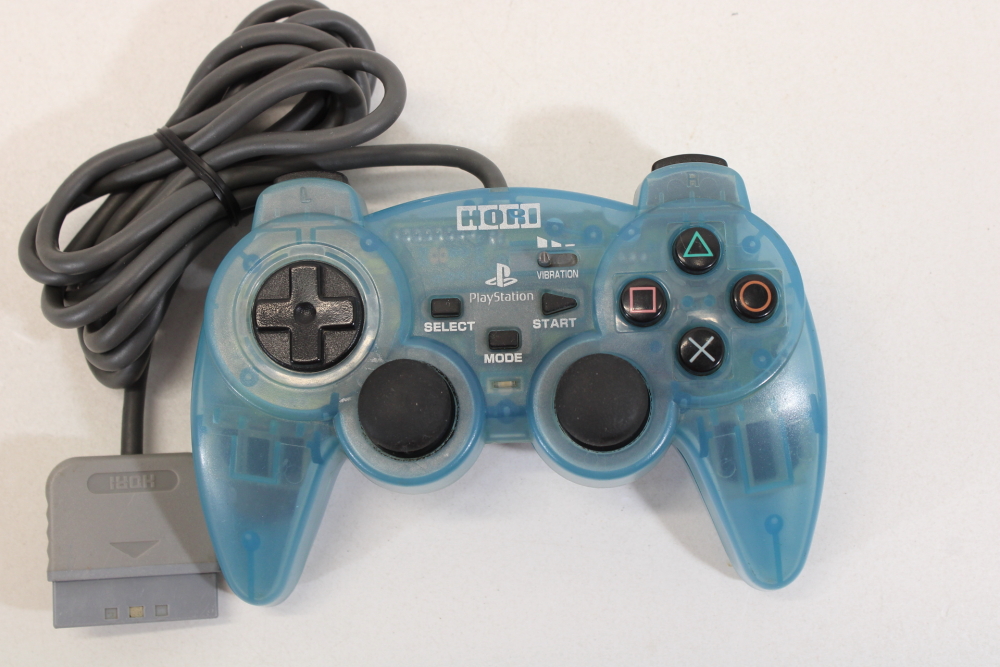 Hori Clear Blue Sindou Pad Controller Playstation PS1 PS2 (B) Retro Games Japan