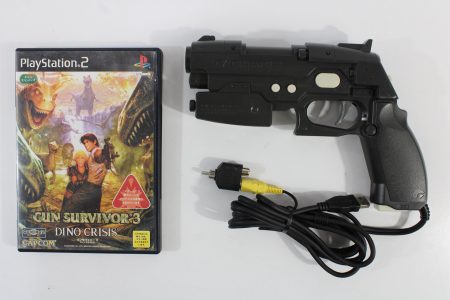 Namco NPC-106 GunCon 2 Light Gun Controller W/ Adapter & Gun