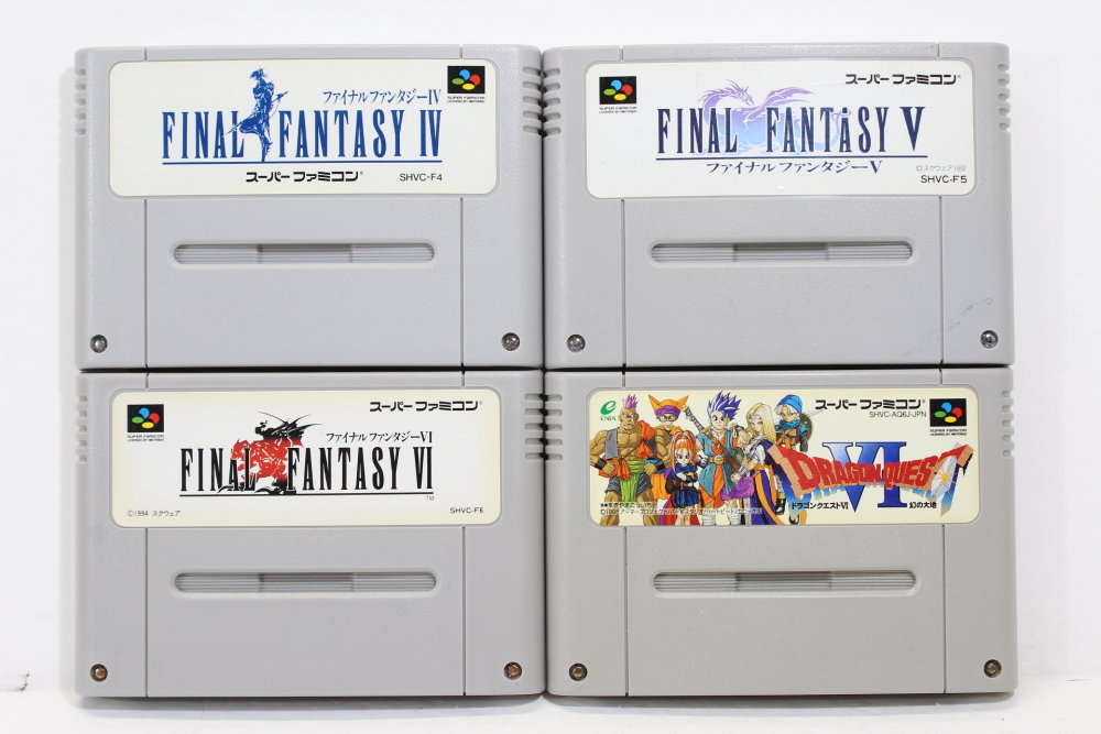 Lot of 4 Dragon Quest 6 & Final Fantasy 4 5 6 IV V VI SFC (B)