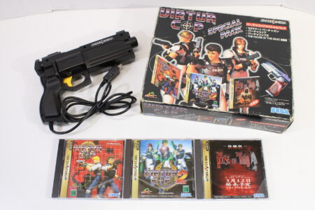 Sega Saturn Virtua Gun Controller HSS-0152 Boxed With Virtua Cop 1 2 & The House of The Dead DemoSS (B)