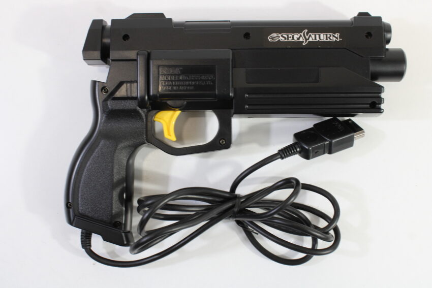 Sega Saturn Virtua Gun Controller HSS-0152 Boxed With Virtua Cop 1 2 & The House of The Dead DemoSS (B)