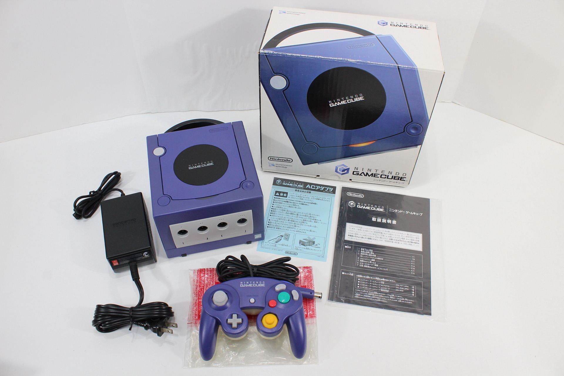 Nintendo Gamecube Boxed Indigo Purple DOL Console Controller