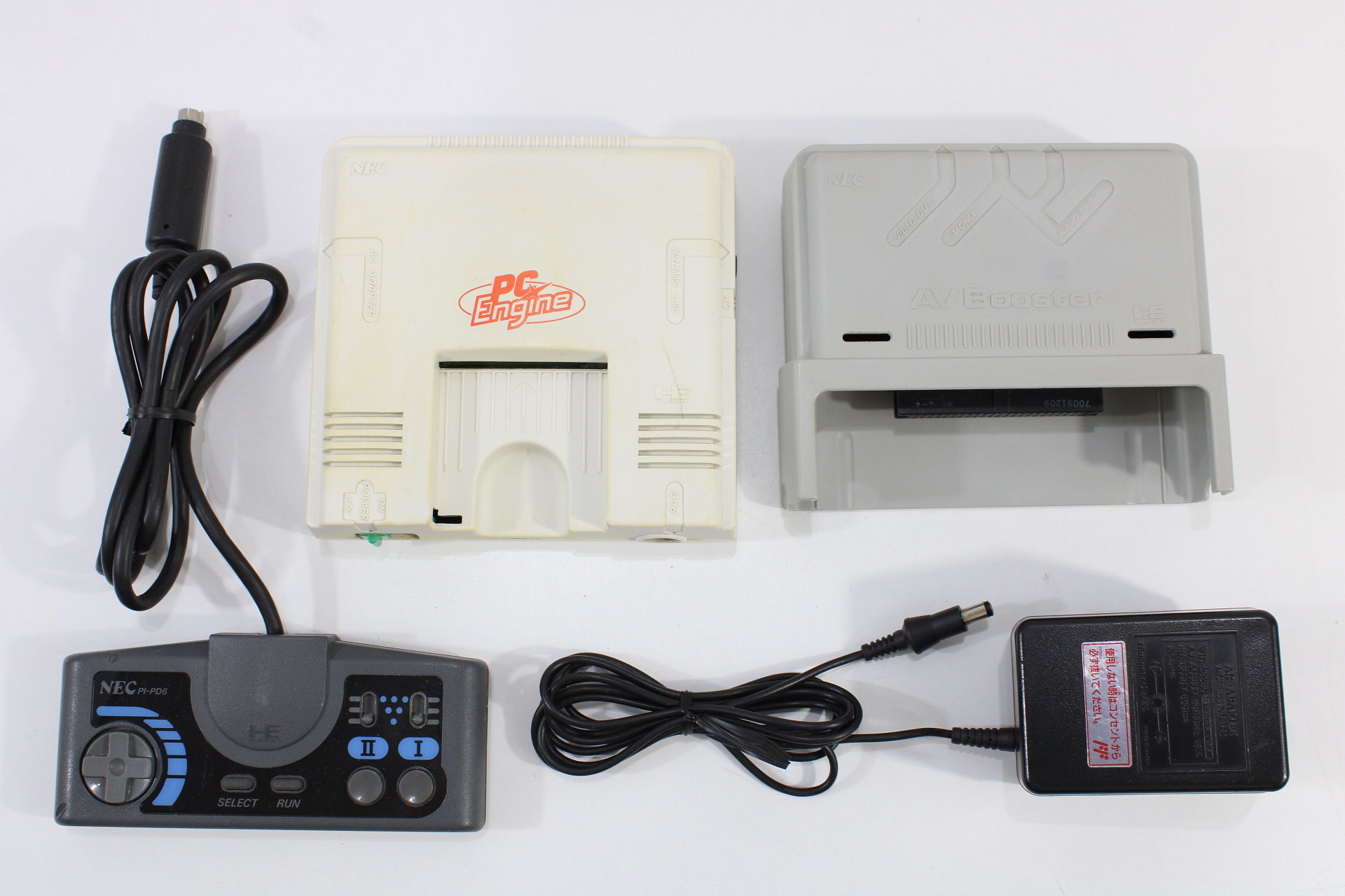 PC Engine PI-TG001 White Console AV Booster Controller Power Cord HuCard  Cracked PCE (C)