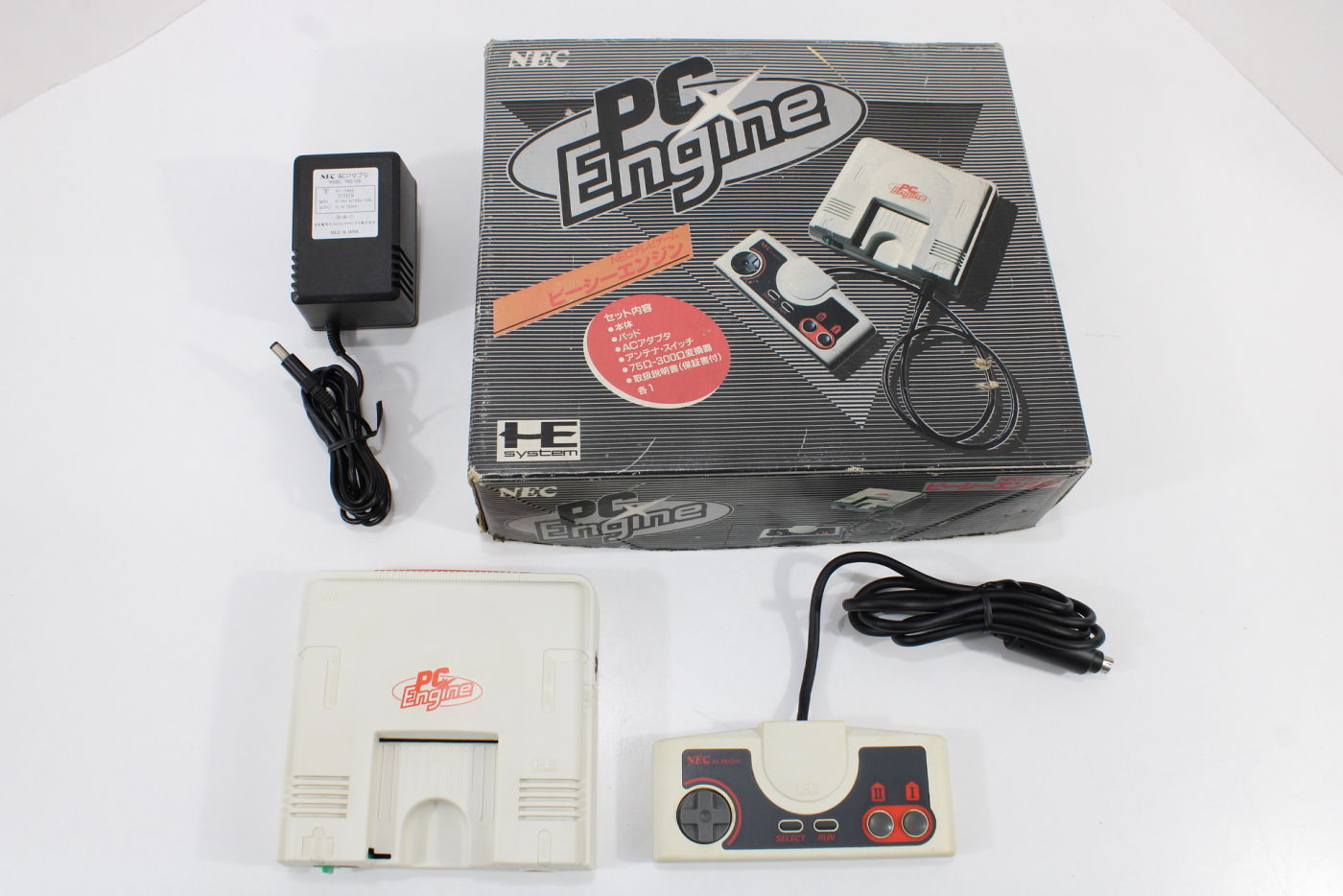 PC Engine PI-TG001 White Console Boxed OEM Power Cord HuCard PCE