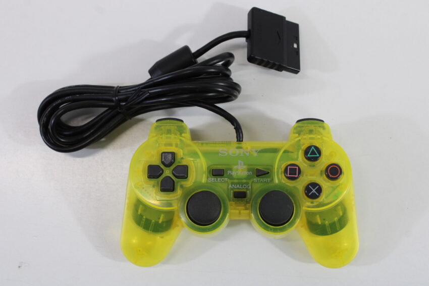 Official Sony PlayStation Dualshock 2 Lemon Yellow Controller Pad SCPH-10010 OEM (B)