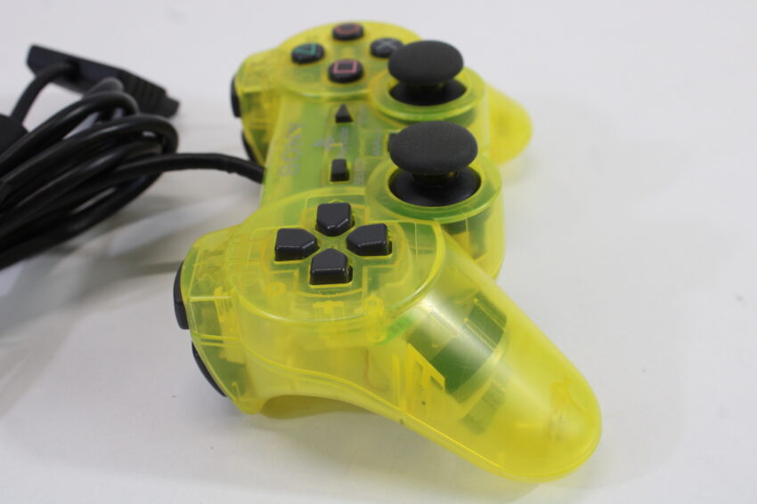 Official Sony PlayStation Dualshock 2 Lemon Yellow Controller Pad SCPH-10010 OEM (B)