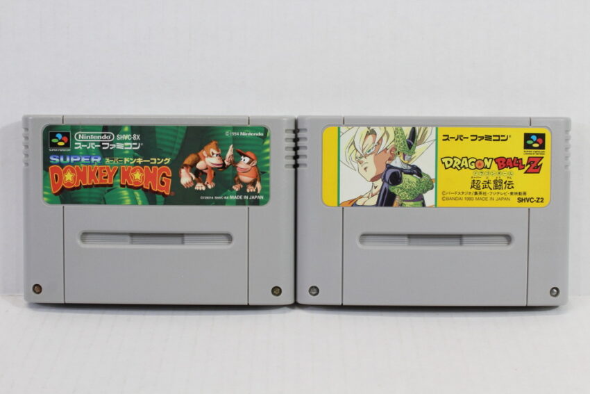 Lot of 2 Dragon Ball Z Super Butouden 1 & Donkey Kong Country 1 SFC (B)