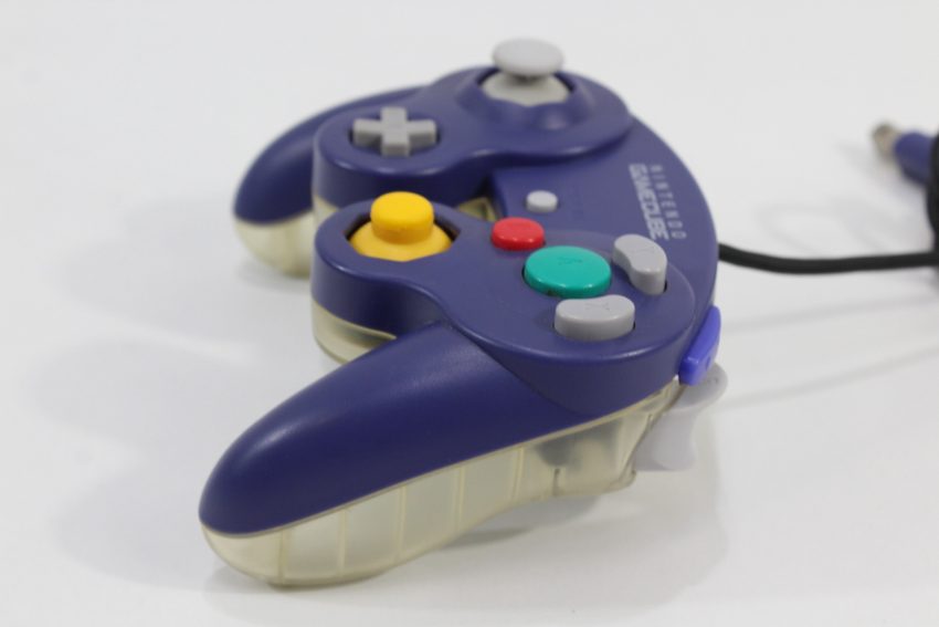 Official Nintendo Gamecube Controller Indigo Purple x Clear GC (B)
