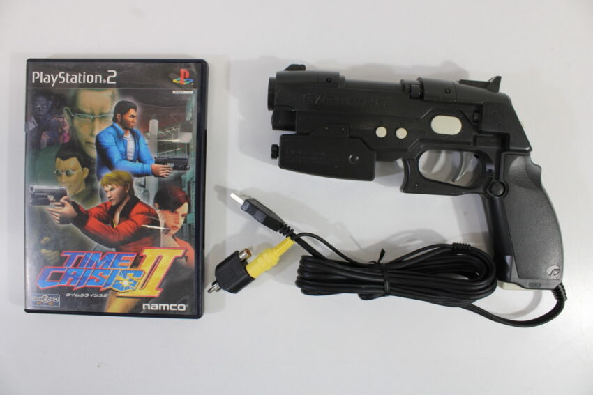 Namco NPC-106 GunCon 2 Light Gun Controller W/ Adapter & Time Crisis 2 Playstation 2 PS2 (B)
