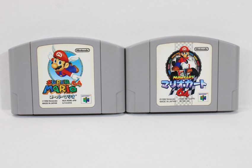 Lot of 2 Super Mario 64 & Mario Kart With OEM Region Free Tray and Security Bit N64 (B)