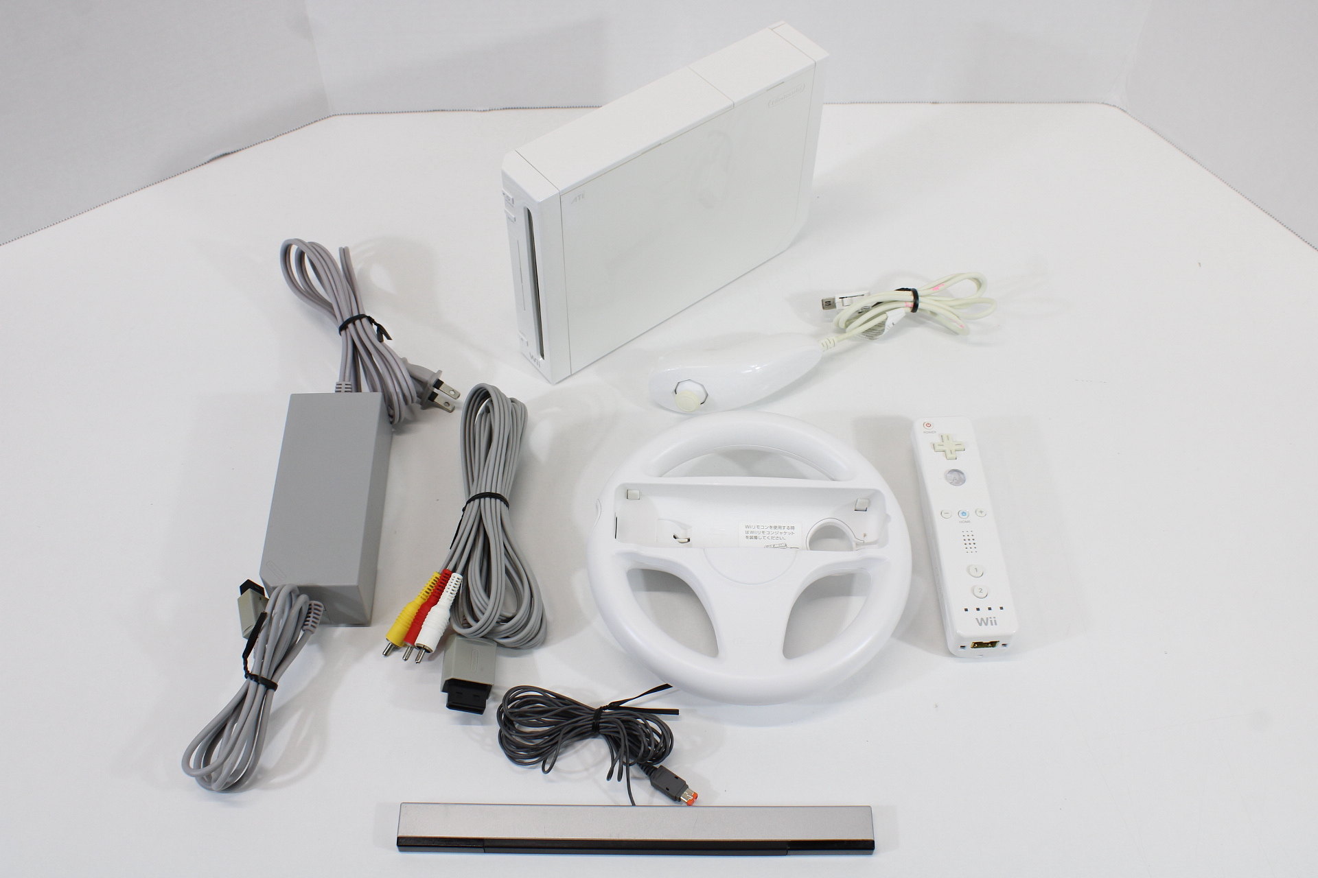 Nintendo Wii RVL-001 (USA) White Game Console Bundle ( No Motion Sensor)