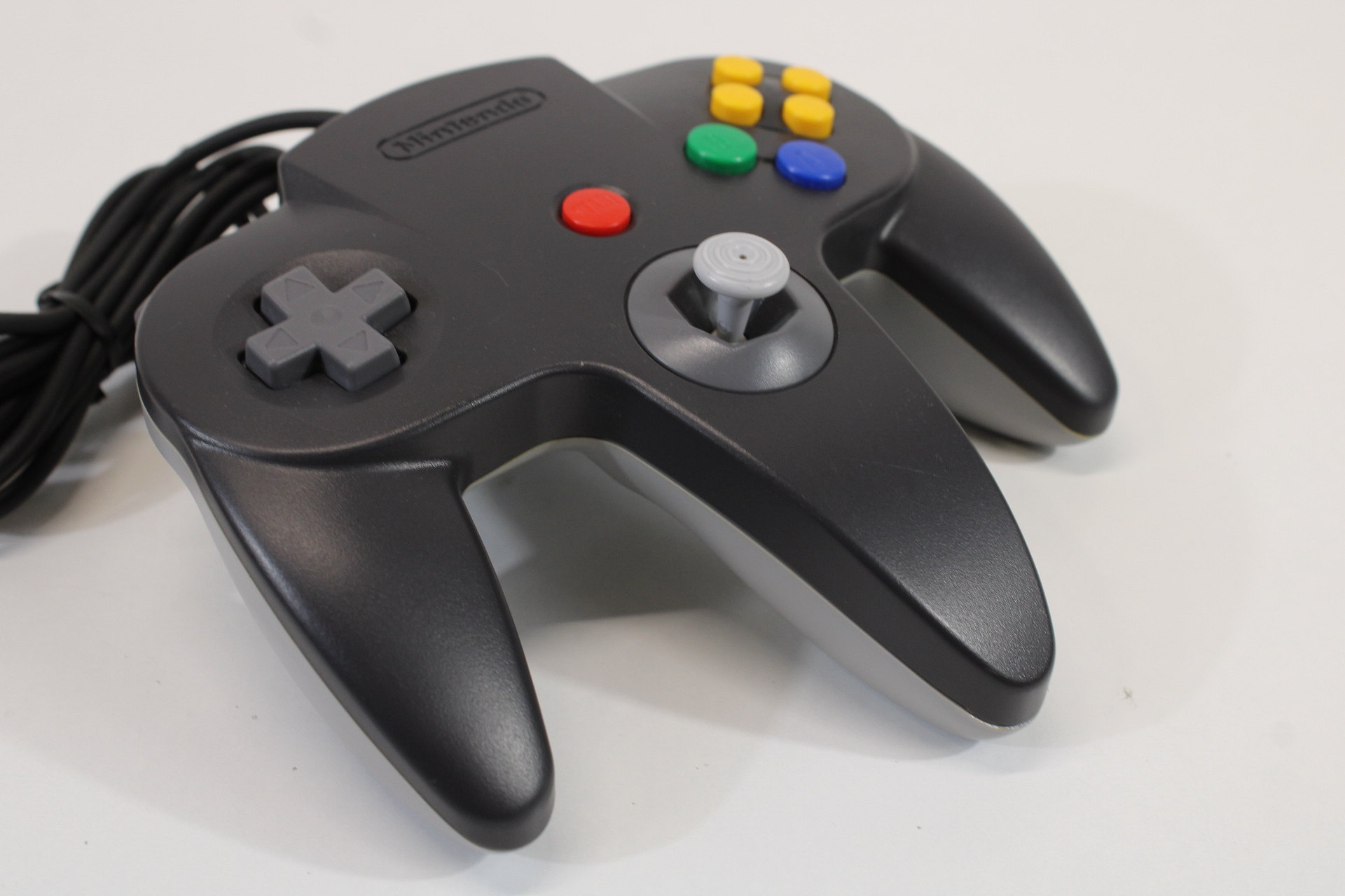 Official Nintendo 64 Black x Gray Controller 7/10 Tight Stick TESTED N64 (B)