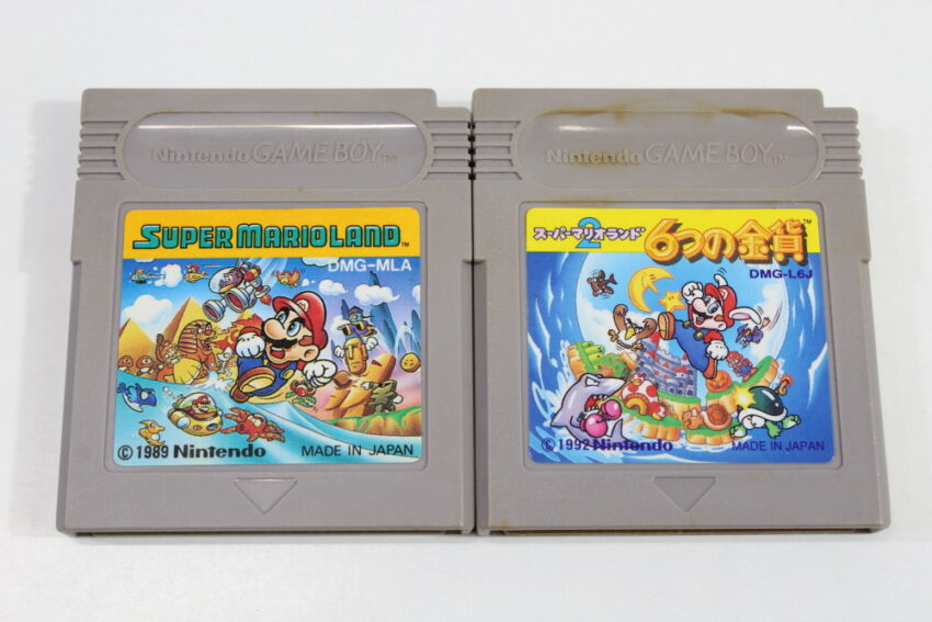Lot of 2 Super Mario Land 1 & 2 6 Golden Coins GB (B)