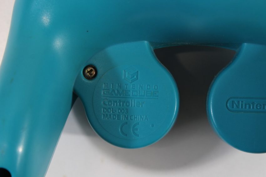Official Nintendo Gamecube Controller Emerald Blue Teal T3 OEM Cosmetic Wears Cord Damaged GC (C)