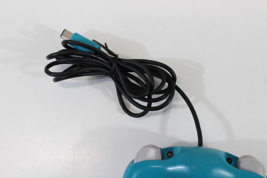 Official Nintendo Gamecube Controller Emerald Blue Teal T3 OEM Cosmetic Wears Cord Damaged GC (C)