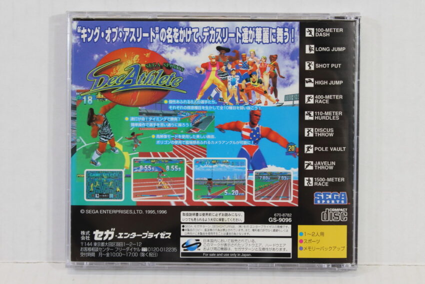 No Manual Decathlete (B) SEGA Saturn SS