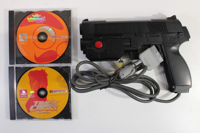 Namco NPC-103 GunCon Light Gun Controller With Gunbarl & Time Crisis Disc Only (B) Playstation PS1