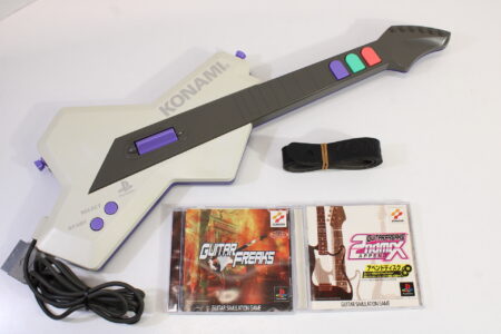 Konami Guitar Freaks RU018 Controller W/ Strap & Guitar Freaks / 2nd Mix Append (B) Playstation PS1 PS2