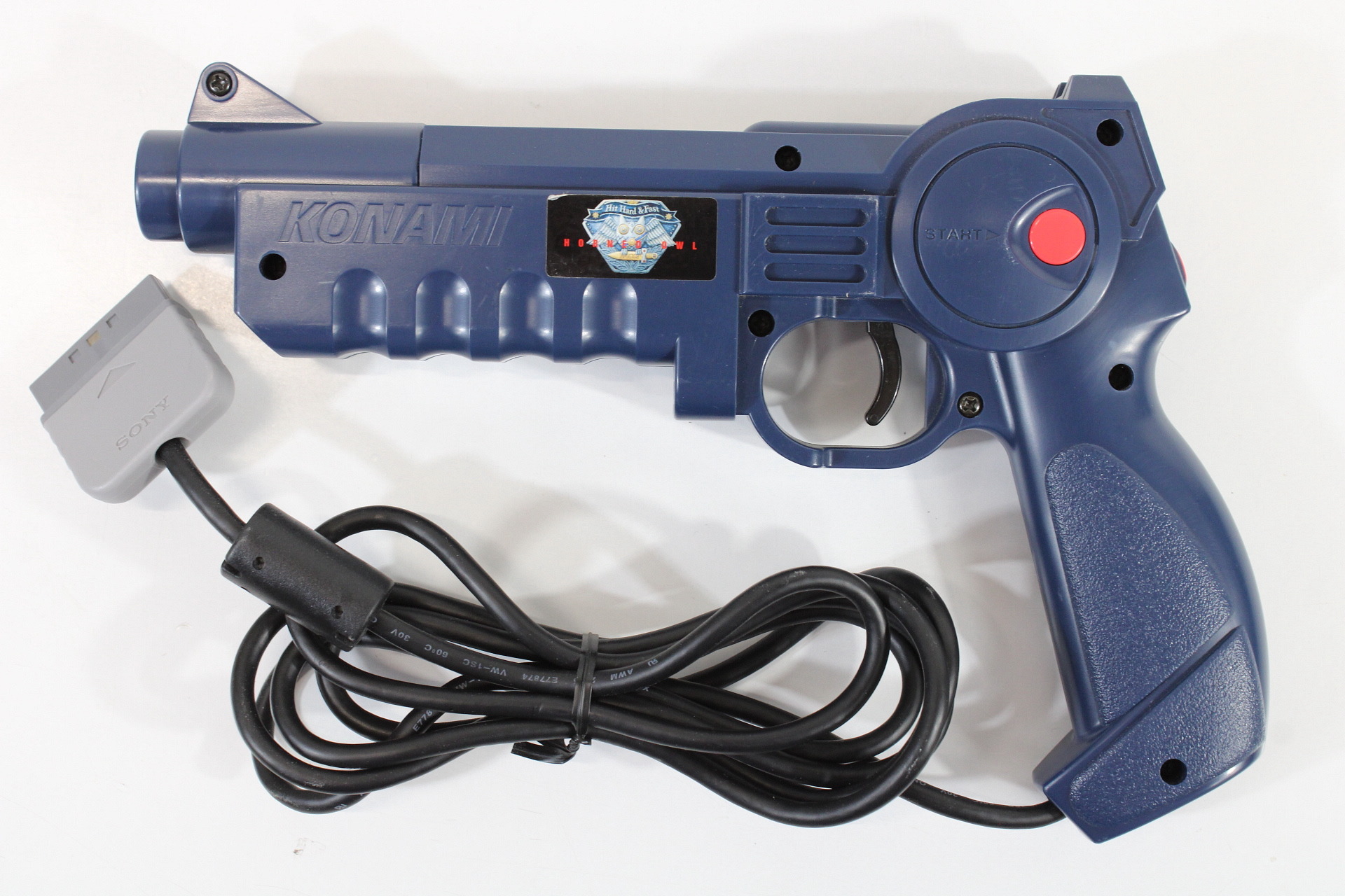Konami SLPH-00014 Hyper Blaster Light Gun Controller Horned Owl Boxed with Game (B) Playstation PS1