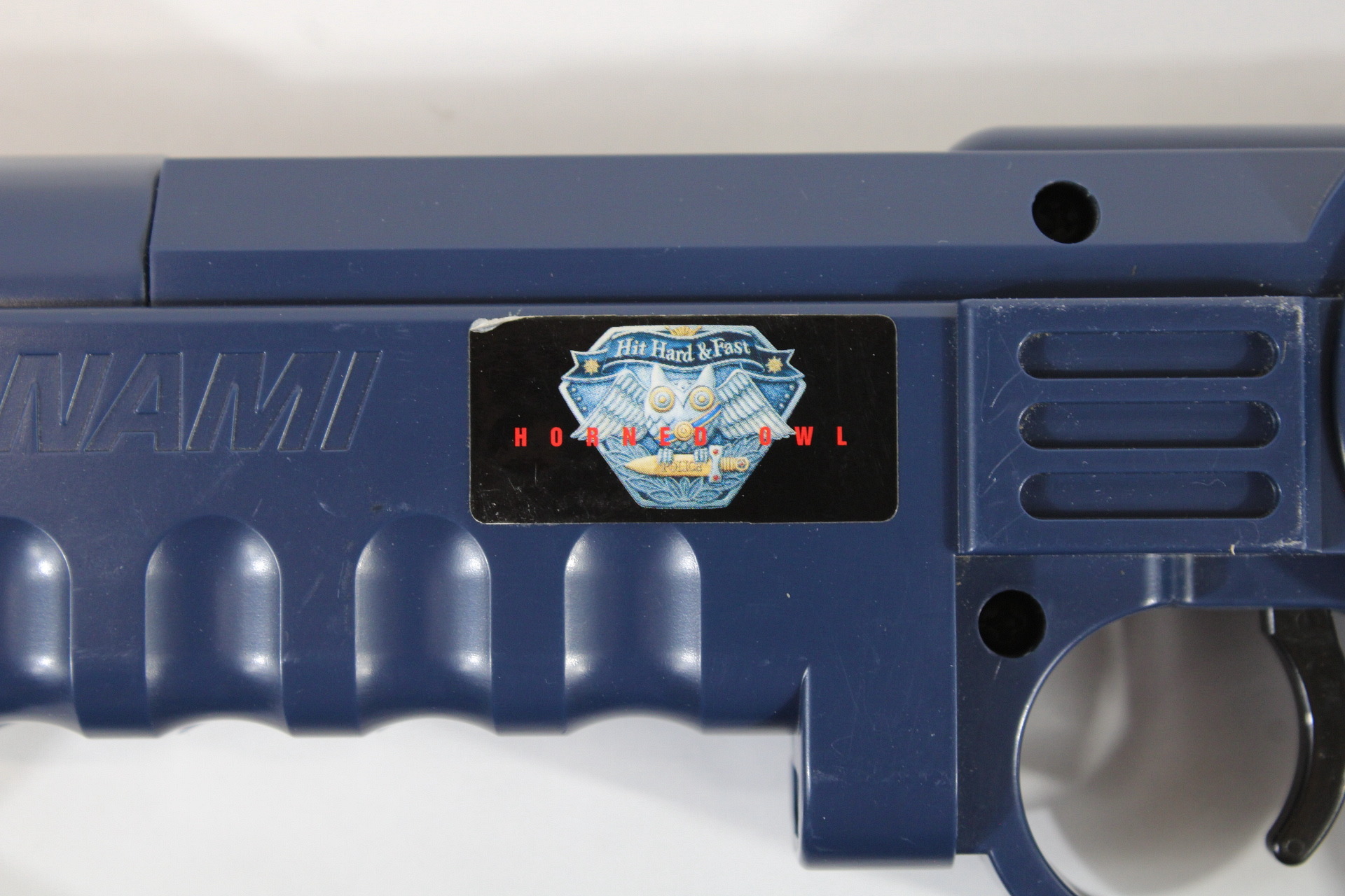 Konami SLPH-00014 Hyper Blaster Light Gun Controller Horned Owl Boxed with Game (B) Playstation PS1
