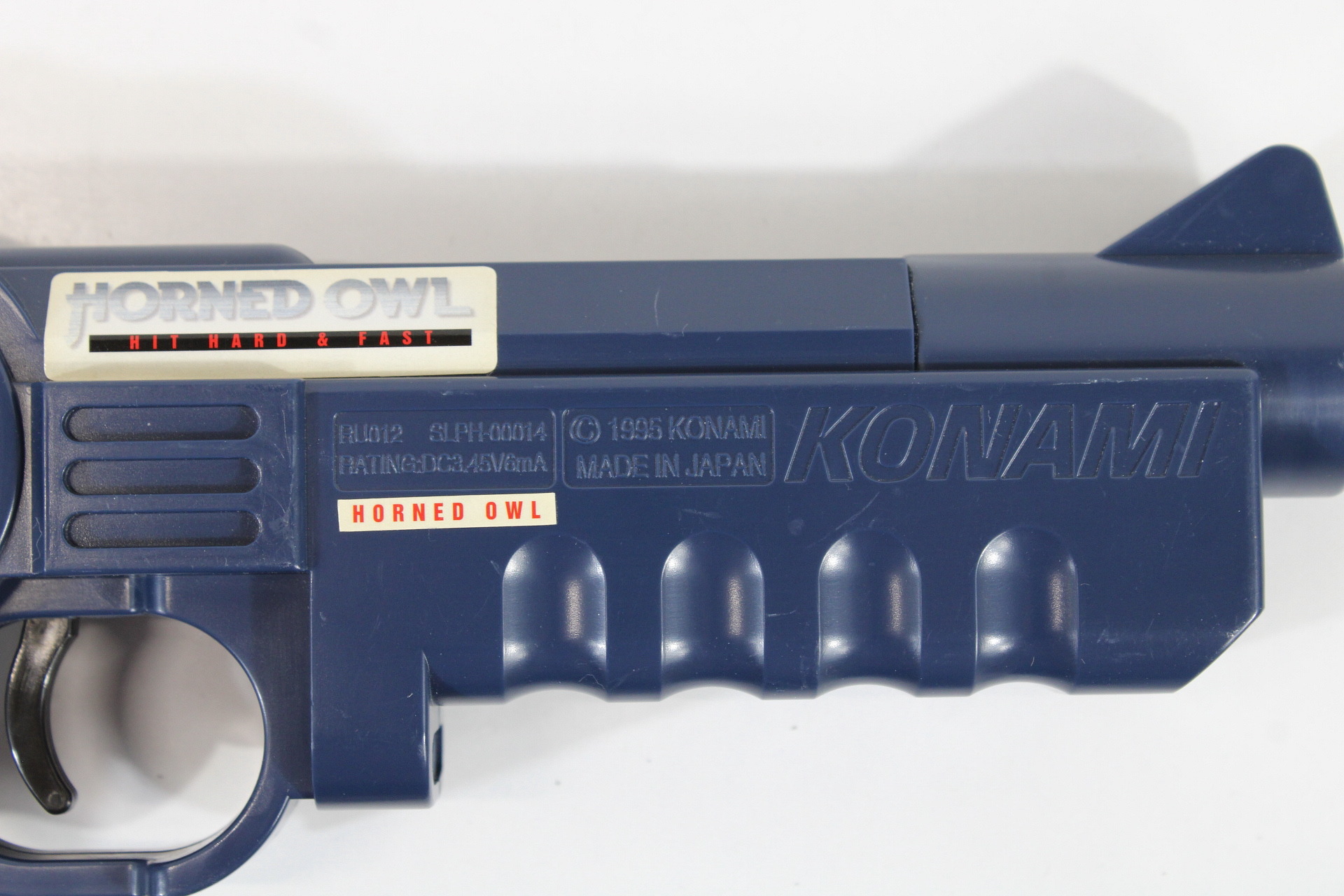 Konami SLPH-00014 Hyper Blaster Light Gun Controller Horned Owl Boxed with Game (B) Playstation PS1