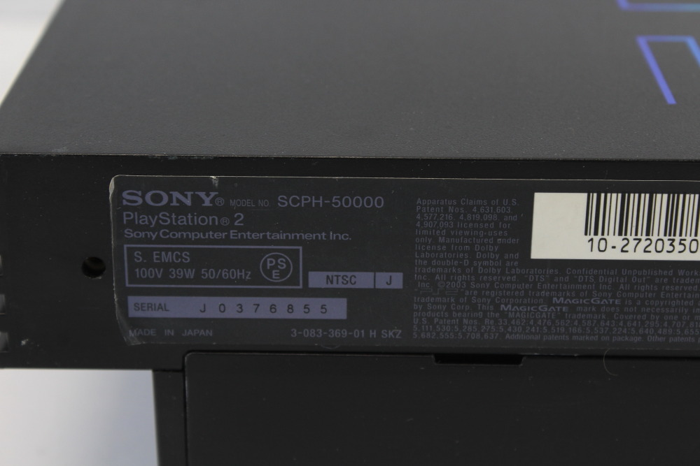 Sony PlayStation 2 SCPH-50000 Console Black & AC AV Cable PS2 (B) Sony  PlayStation 2 PS2