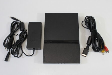 PS2 SCPH-75000 Slim Black Console & AV Cable AC Adapter (B) SONY PlayStation 2 PS2