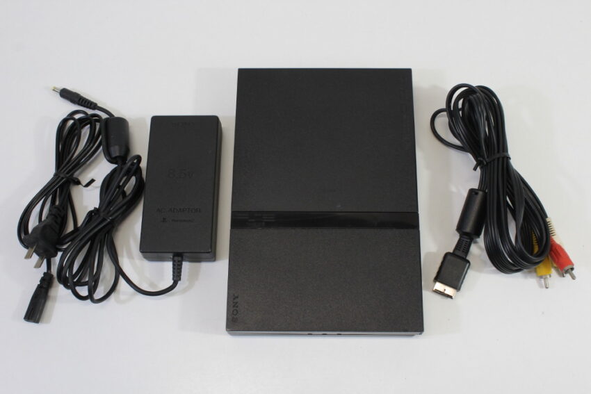 PS2 SCPH-75000 Slim Black Console & AV Cable AC Adapter (B) SONY PlayStation 2 PS2