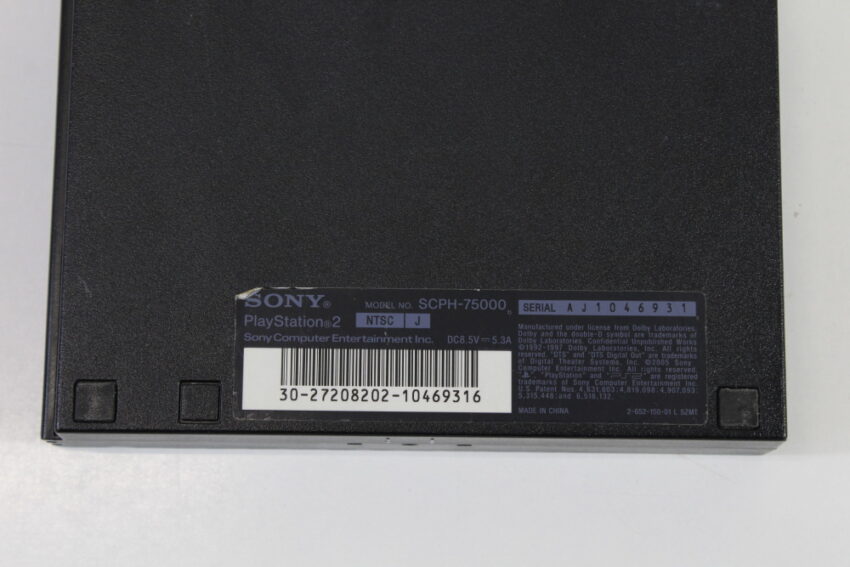 PS2 SCPH-75000 Slim Black Console & AV Cable AC Adapter (B) SONY PlayStation 2 PS2