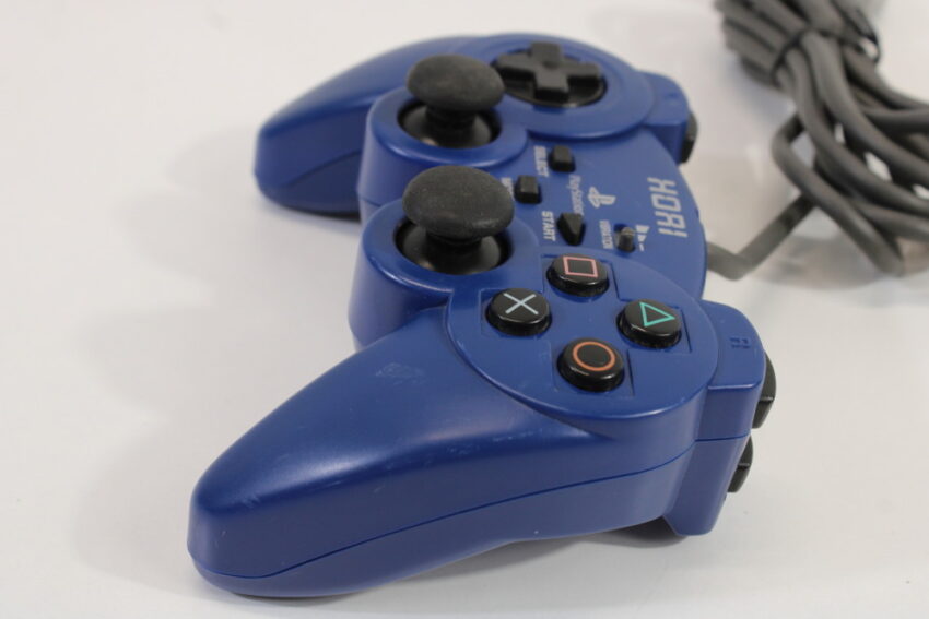 Official Hori Blue Analog Sindou Pad Controller Playstation 2 PS1 PS2 (B)