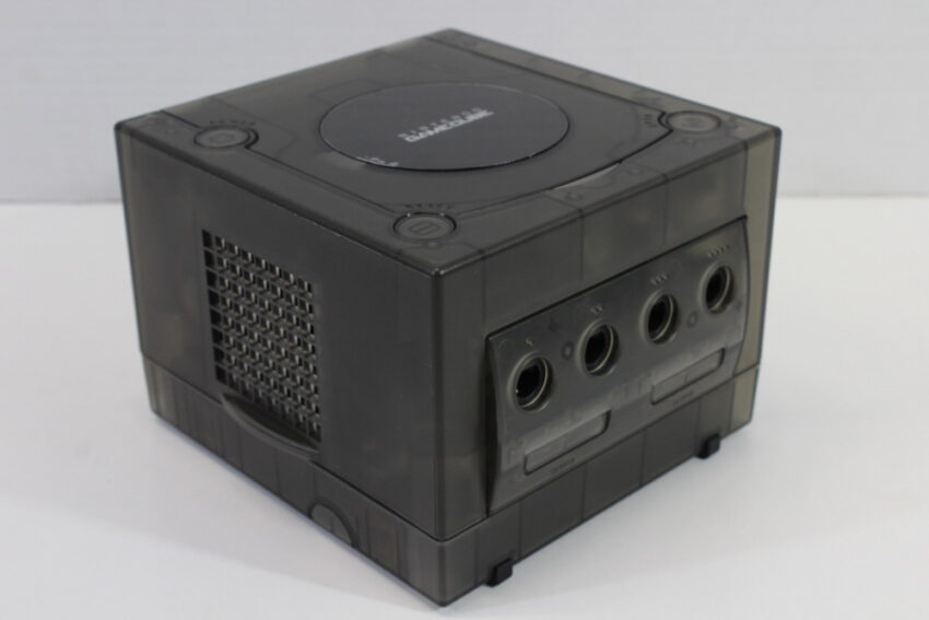 Nintendo GameCube Console & AC Adapter Clear Transparent Black DOL-001 GC Play US Region Games Slow RGB LED (A)