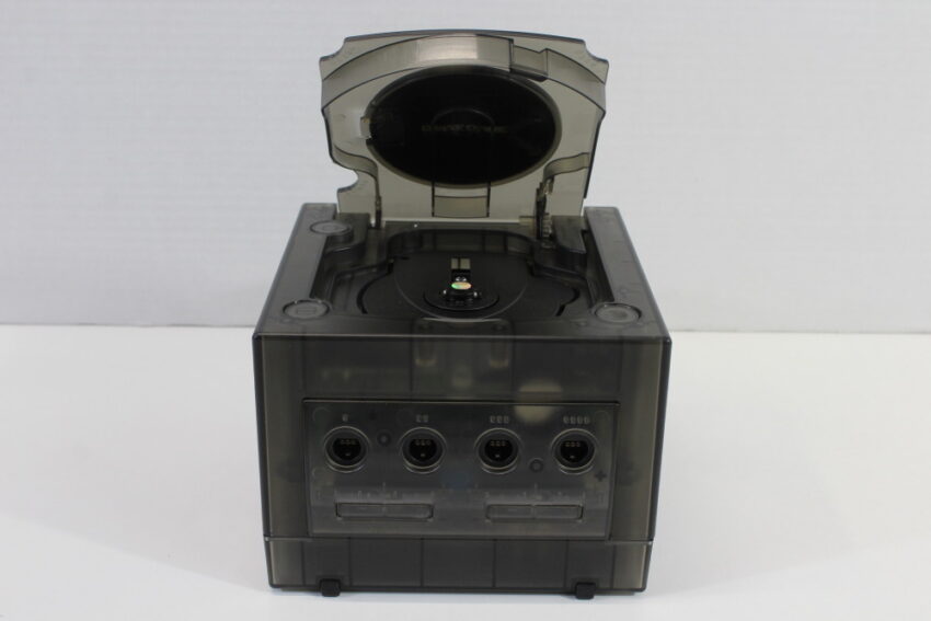 Nintendo GameCube Console & AC Adapter Clear Transparent Black DOL-001 GC Play US Region Games Slow RGB LED (A)