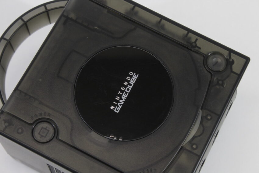Nintendo GameCube Console & AC Adapter Clear Transparent Black DOL-001 GC Play US Region Games Slow RGB LED (A)