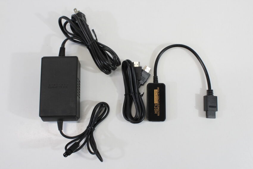 Nintendo GameCube Console & AC & HDMI Adapter Clear Transparent Black DOL-001 GC Play US Region Games White LED (A)