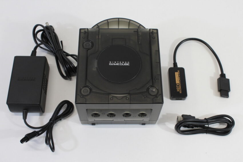 Nintendo GameCube Console & AC & HDMI Adapter Clear Transparent Black DOL-001 GC Play US Region Games White LED (A)