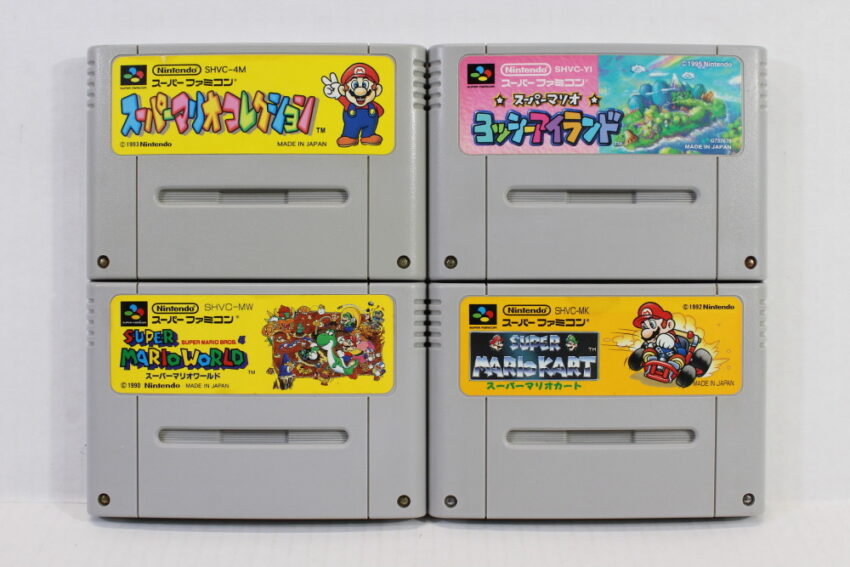 Lot of 4 Super Mario Kart World Collection / All-Stars Yoshi's Island (B) Nintendo Super Famicom SFC