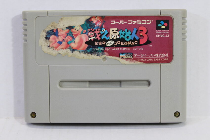 Joe & Mac Tatakae Genshijin 3 (C Torn Label) Nintendo Super Famicom SFC