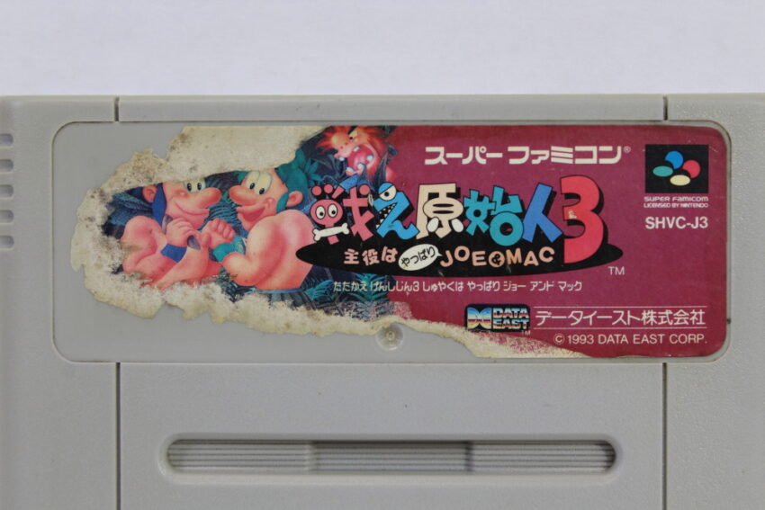 Joe & Mac Tatakae Genshijin 3 (C Torn Label) Nintendo Super Famicom SFC