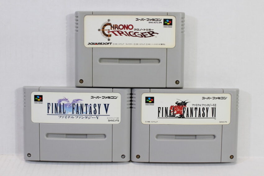 Lot of 3 Chrono Trigger & Final Fantasy V 5 VI 6 (B) Nintendo Super Famicom SFC