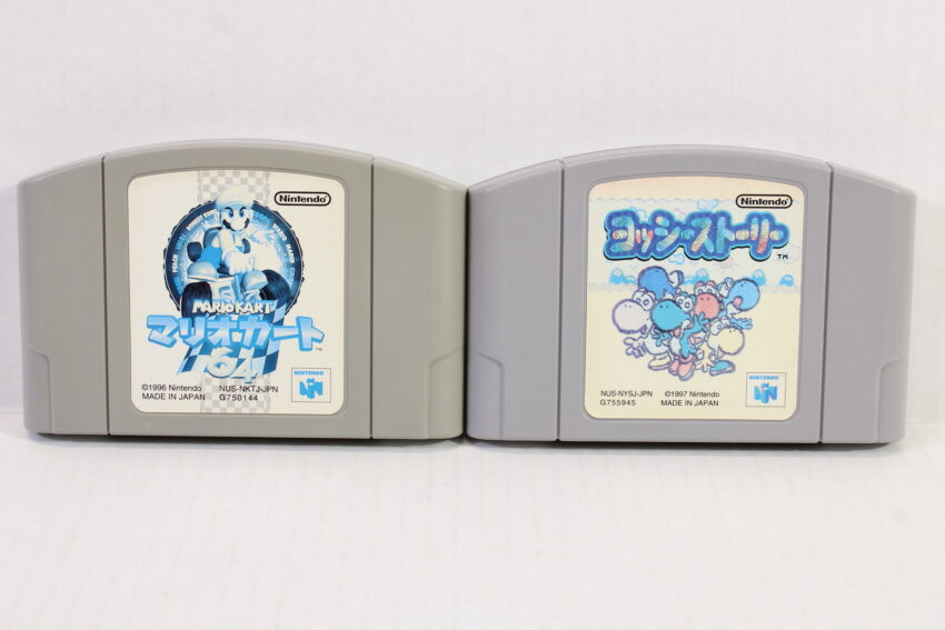 Lot of 2 Mario Kart 64 & Yoshi's Story Faded Labels (C) Nintendo 64 N64