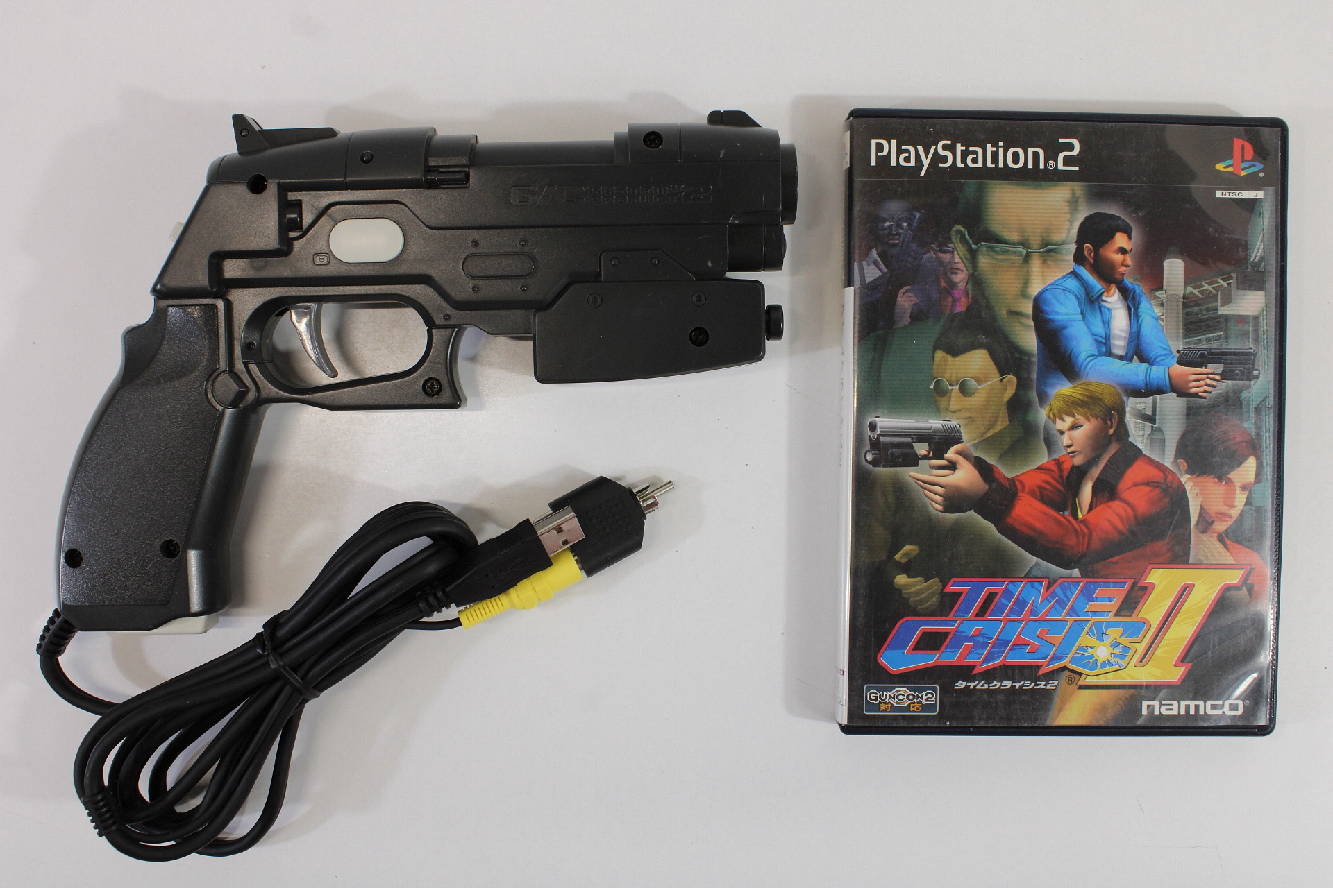 Namco NPC-106 GunCon 2 Light Gun Controller With Adapter & Time Crisis 2  (B) Playstation 2 PS2 – Retro Games Japan