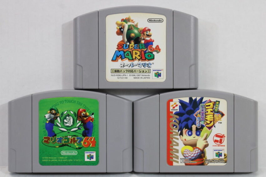 Lot of 3 Super Mario 64 Rumble Ver. Mario Golf Ganbare Goemon (B) Nintendo 64 N64