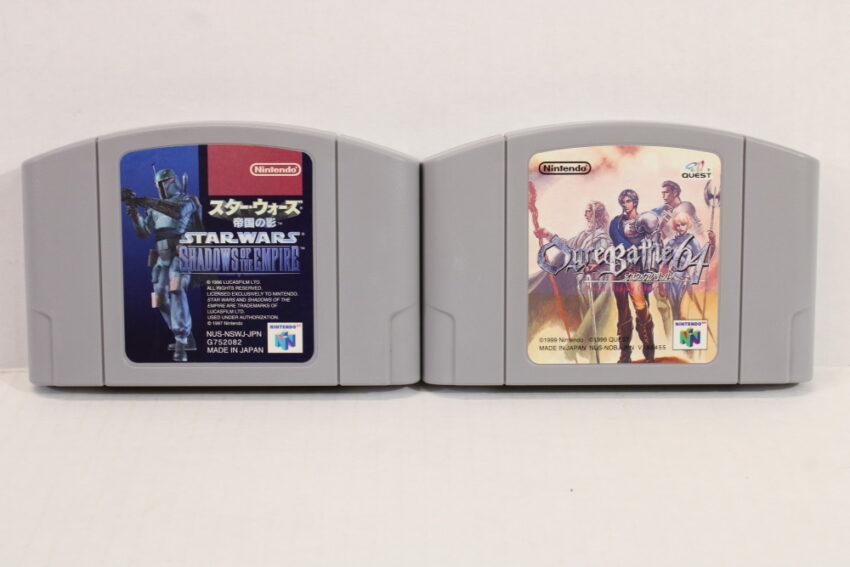 Lot of 2 Star Wars Shadows of the Empire & Ogre Battle Faded Labels (C) Nintendo 64 N64