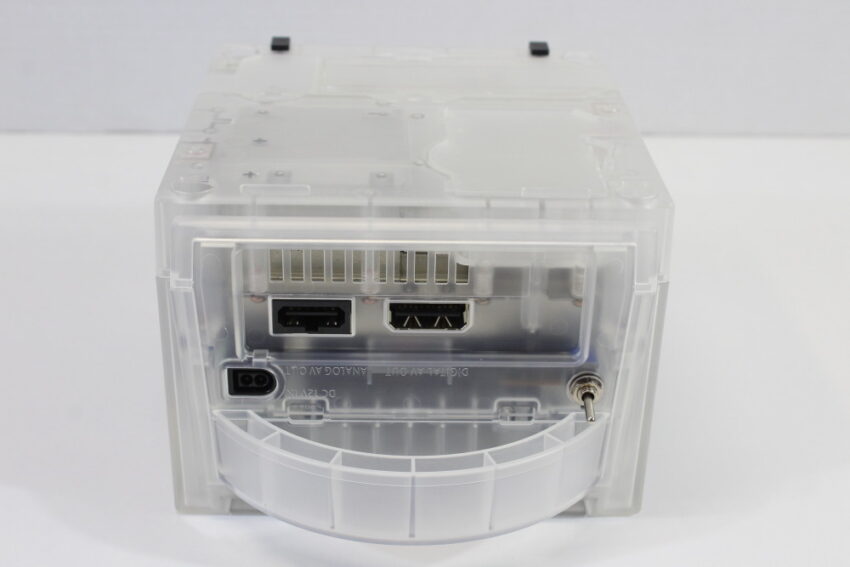 Nintendo GameCube Clear White Console DOL-001 W/ US/JPN Region Switch & Black Controller AV Cable AC Adapter 128MB Memory Card GC Play US & Japan Region Games White LED (A)
