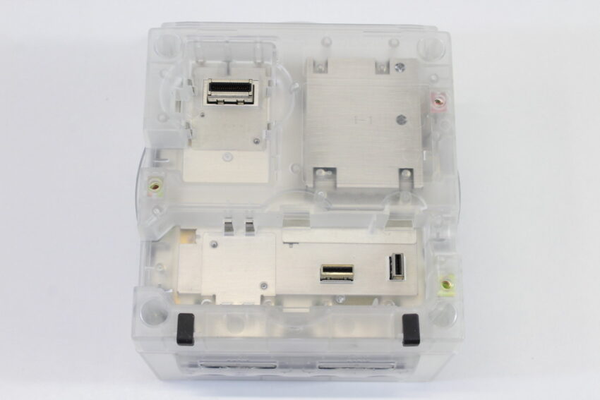 Nintendo GameCube Clear White Console DOL-001 W/ US/JPN Region Switch & Black Controller AV Cable AC Adapter 128MB Memory Card GC Play US & Japan Region Games White LED (A)