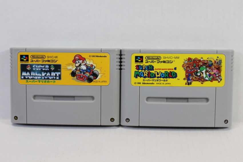 Lot of 2 Super Mario World & Kart (B) Nintendo Super Famicom SFC