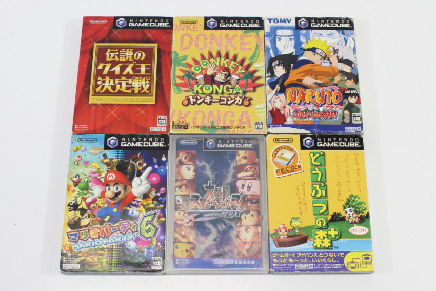 Lot of 6 Smash Bros Melee Animal Crossing Mario Party 6 Naruto Donkey Konga Quiz GC (B)